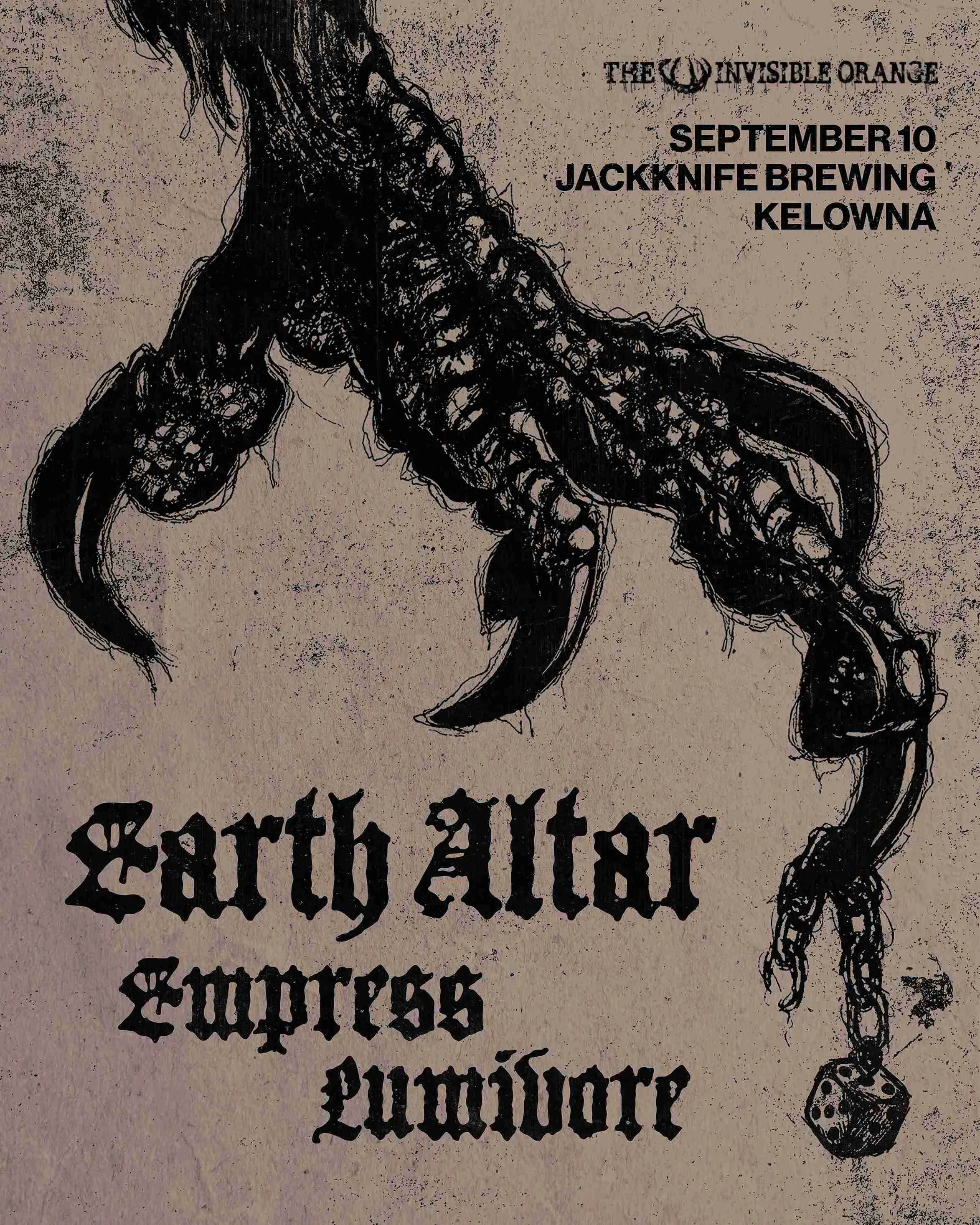 Show poster for EARTH ALTAR at Jackknife Brewing