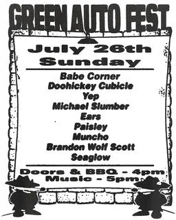 Show poster for Green Auto Fest Sunday at Green Auto