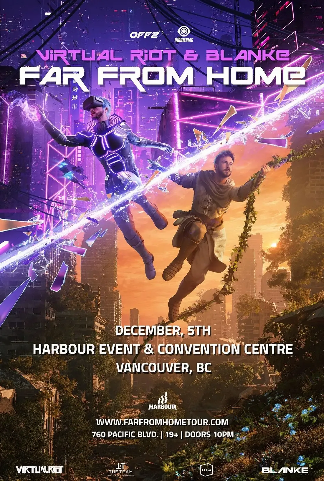 Show poster for VIRTUAL RIOT & BLANKE: FAR FROM HOME at Harbour Event Centre