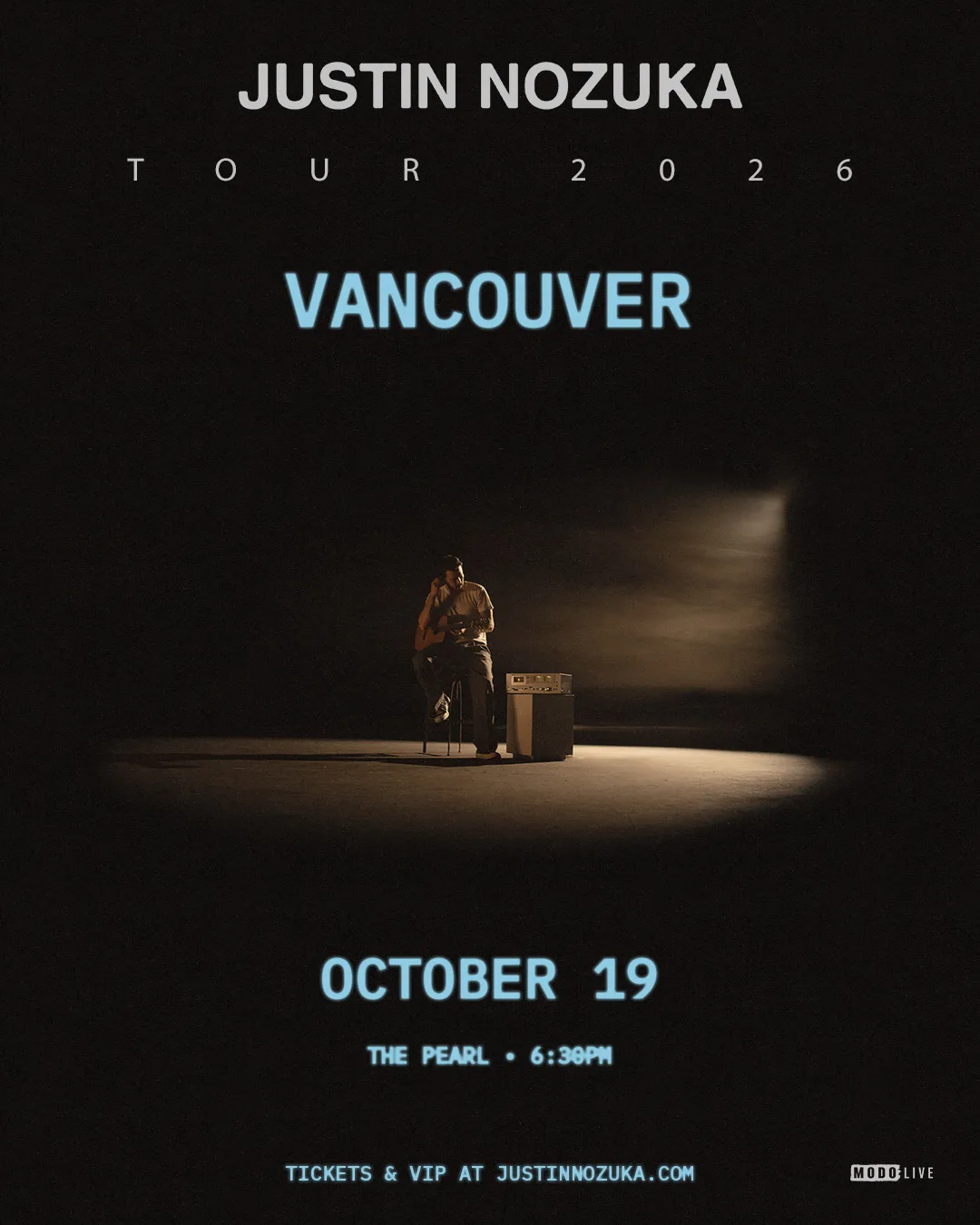 Show poster for JUSTIN NOZUKA at The Pearl