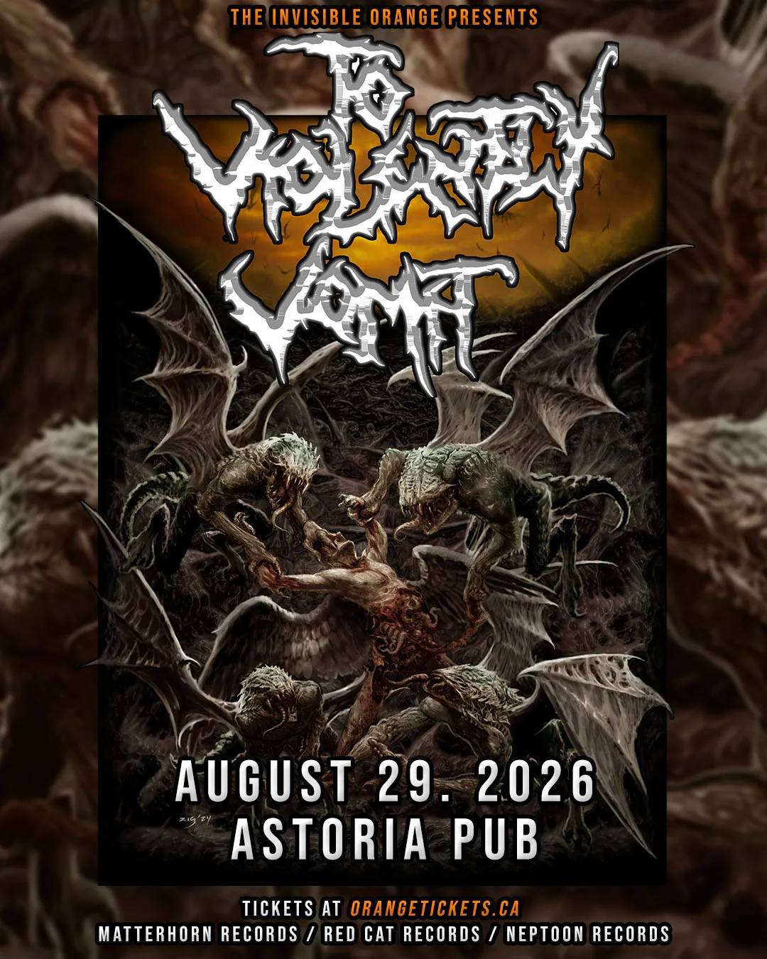 Show poster for TO VIOLENTLY VOMIT (DISGORGE USA) Live in Vancouver at Astoria Pub