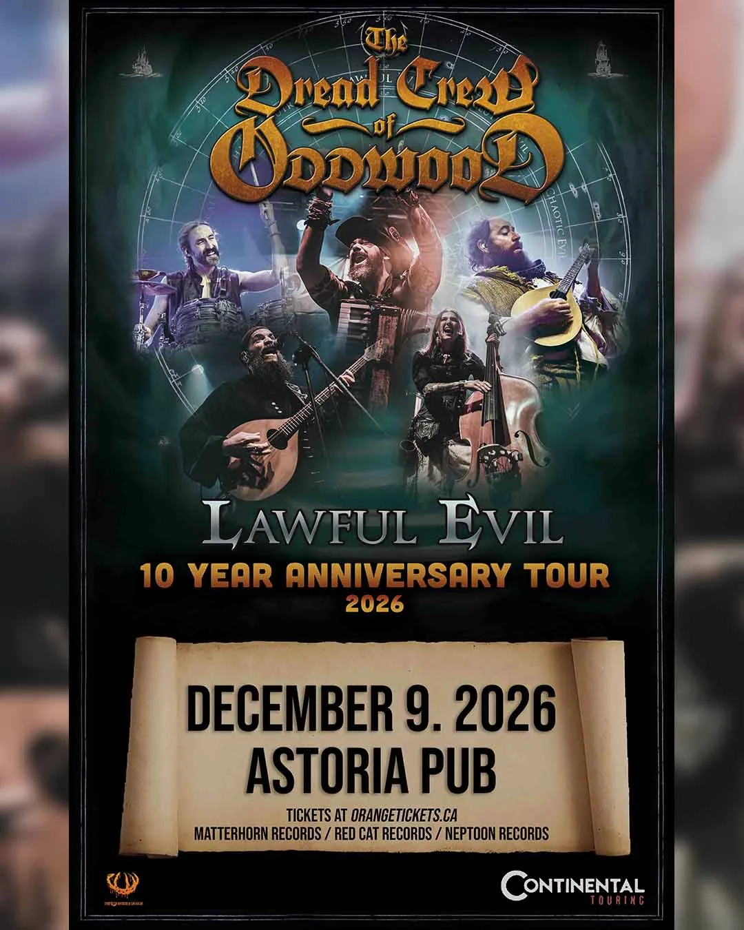 Show poster for THE DREAD CREW OF ODDWOOD at Astoria Pub
