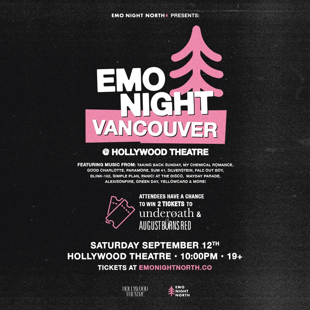 Show poster for Emo Night Vancouver at Hollywood Theatre