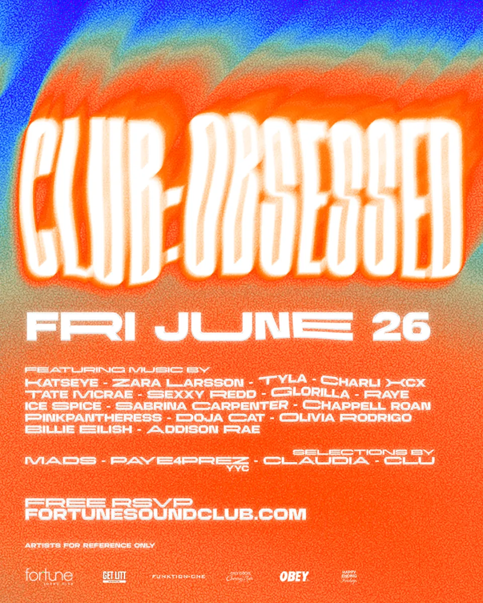 Show poster for Club:Obsessed at Happy Ending Fridays at Fortune Sound Club