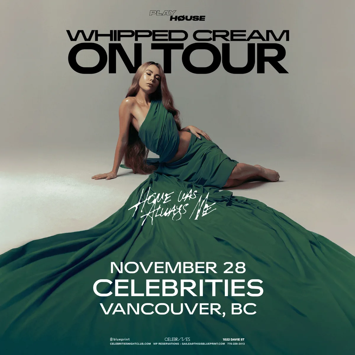 Show poster for Whipped Cream at Celebrities Nightclub