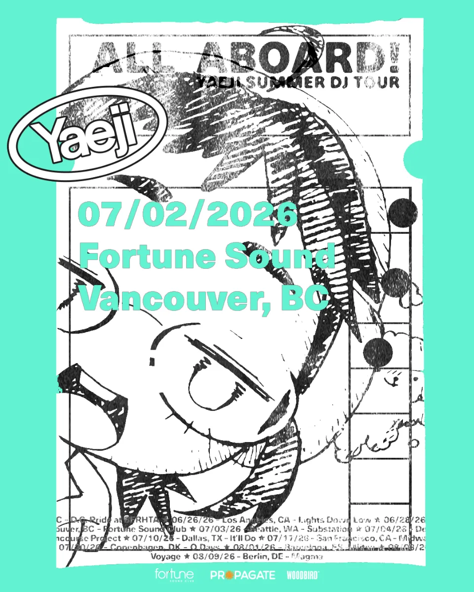 Show poster for Yaeji DJ Set at Fortune Sound Club