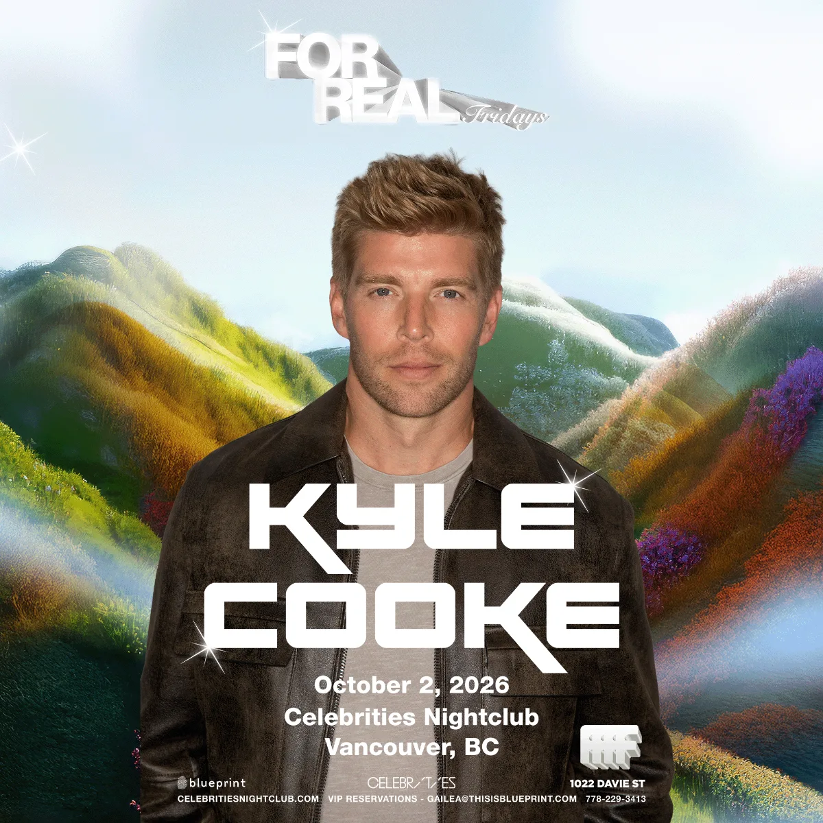 Show poster for Kyle Cooke at Celebrities Nightclub