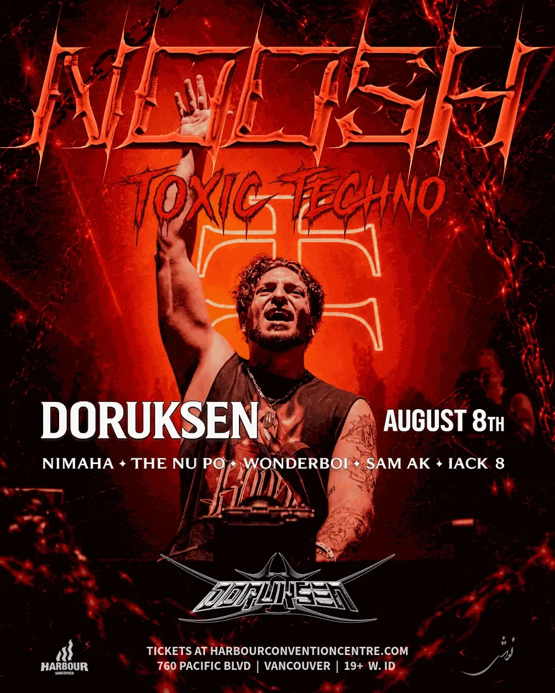Show poster for NOOSH: Toxic Techno at Harbour Event Centre