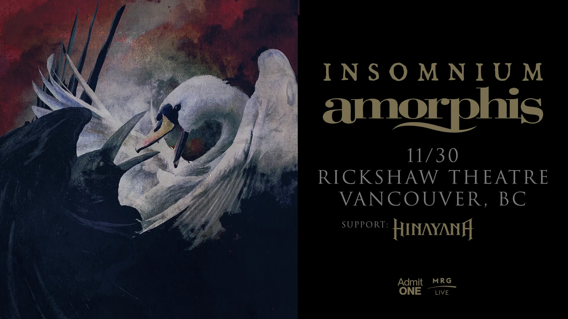 Show poster for Insomnium & Amorphis at Rickshaw Theatre