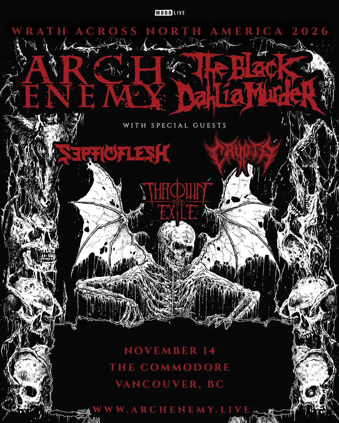 Show poster for WRATH ACROSS NORTH AMERICA 2026 at Commodore Ballroom