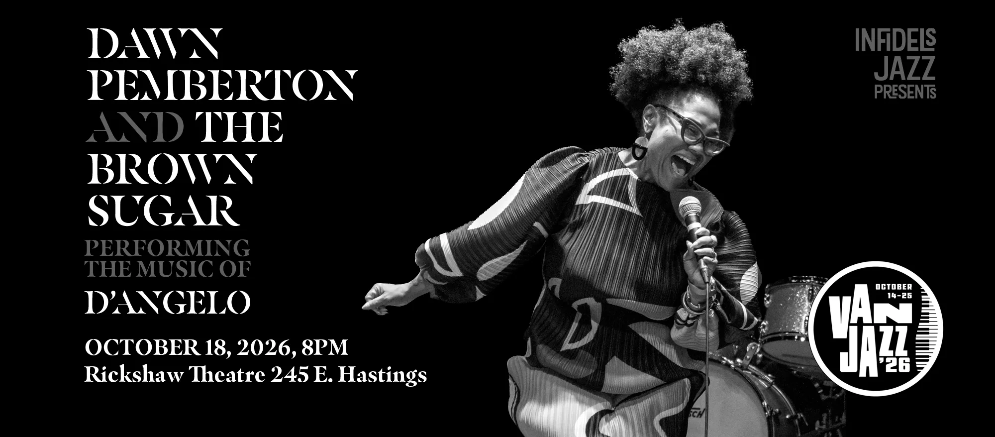 Show poster for Dawn Pemberton & The Brown Sugar at Rickshaw Theatre