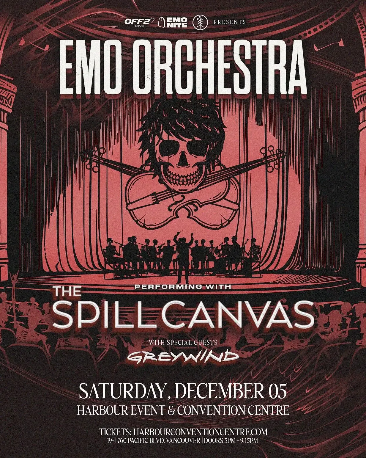 Show poster for Emo Orchestra at Harbour Event Centre