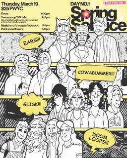 Show poster for Spring Solstice at Take Your Time - Day 1: EARS, Doom Loops, Cowabummer, Glisk at Take Your Time Back