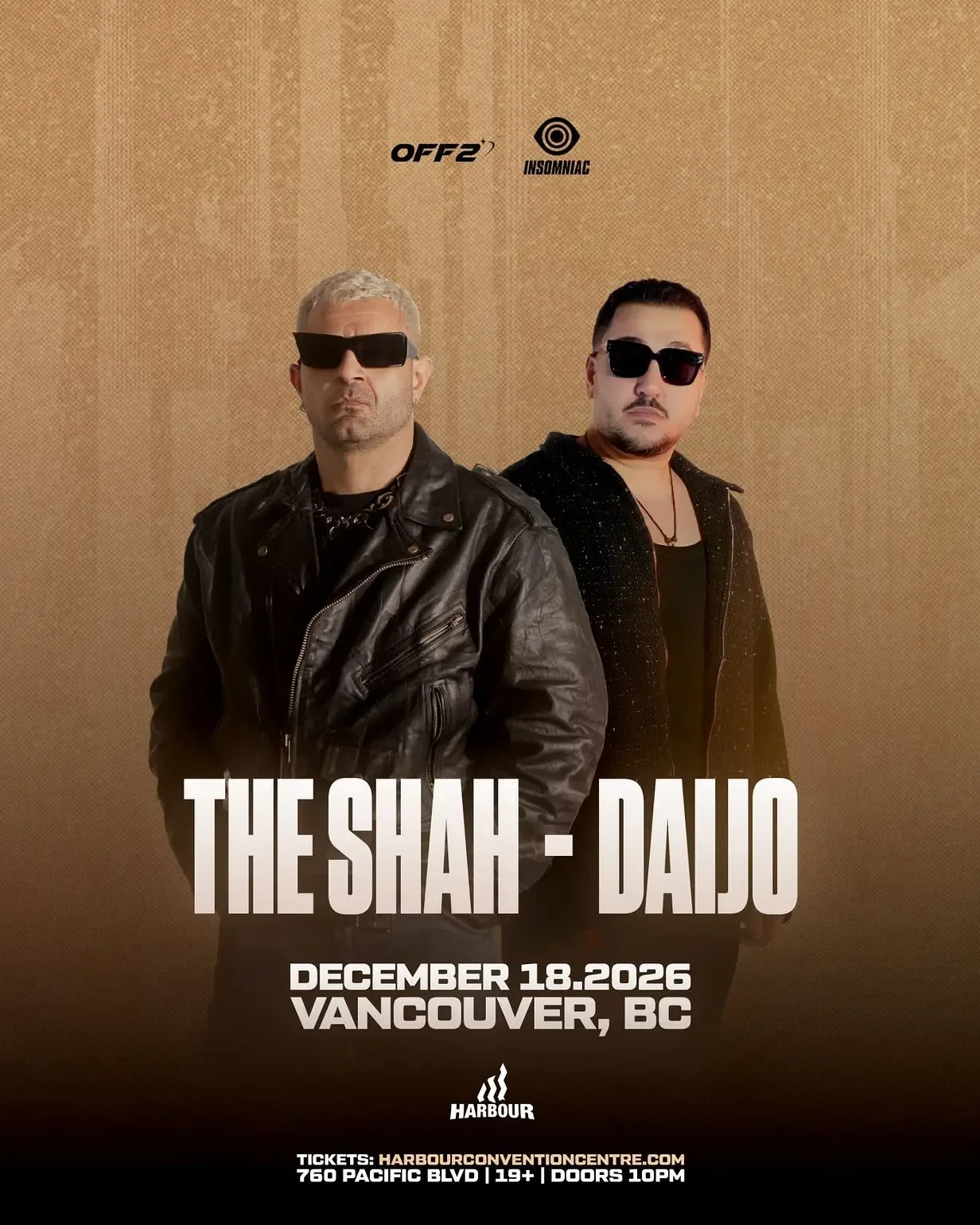 Show poster for THE SHAH - DAIJO at Harbour Event Centre