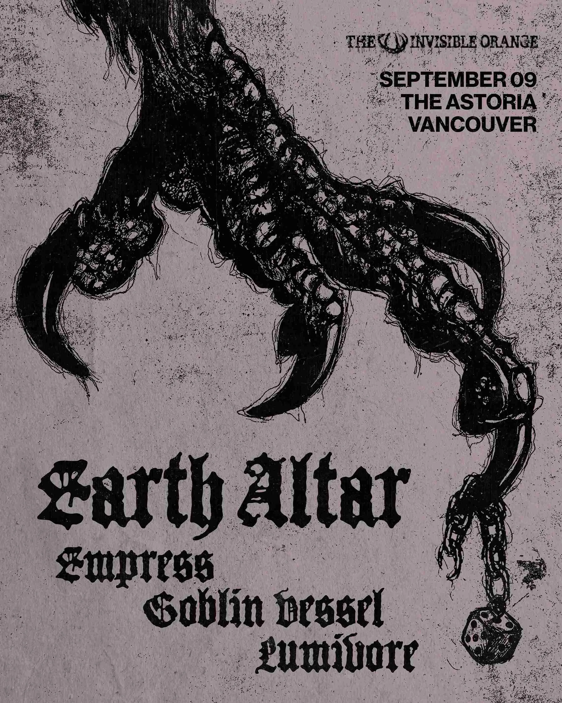 Show poster for EARTH ALTAR at Astoria Pub
