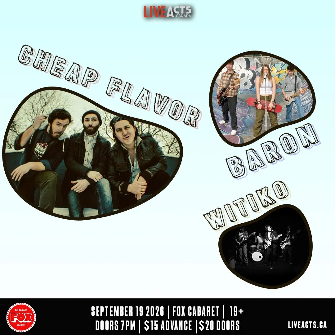 Show poster for Cheap Flavor, Baron, Witiko at The Fox Cabaret
