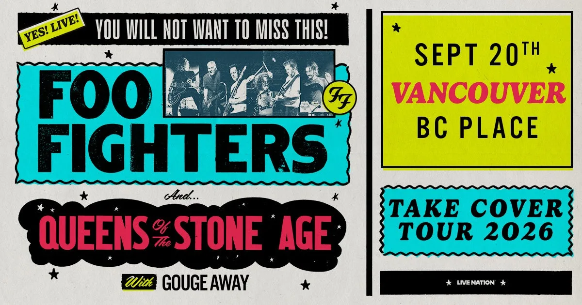 Show poster for Foo fighters at BC Place