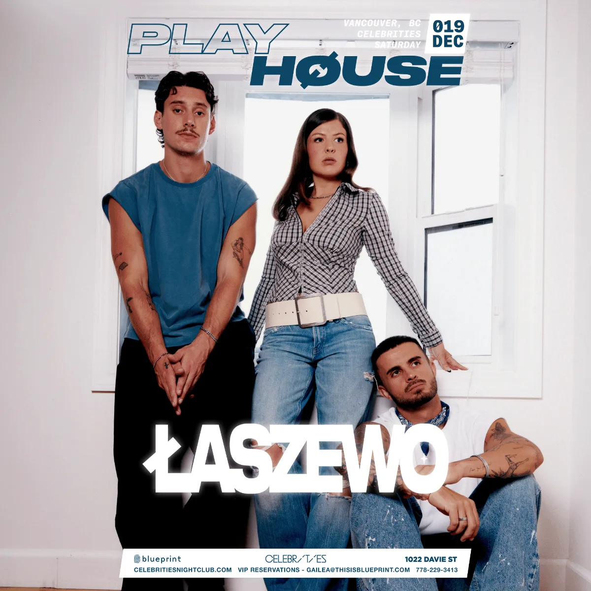 Show poster for Playhouse Pres: Laszewo at Celebrities Nightclub