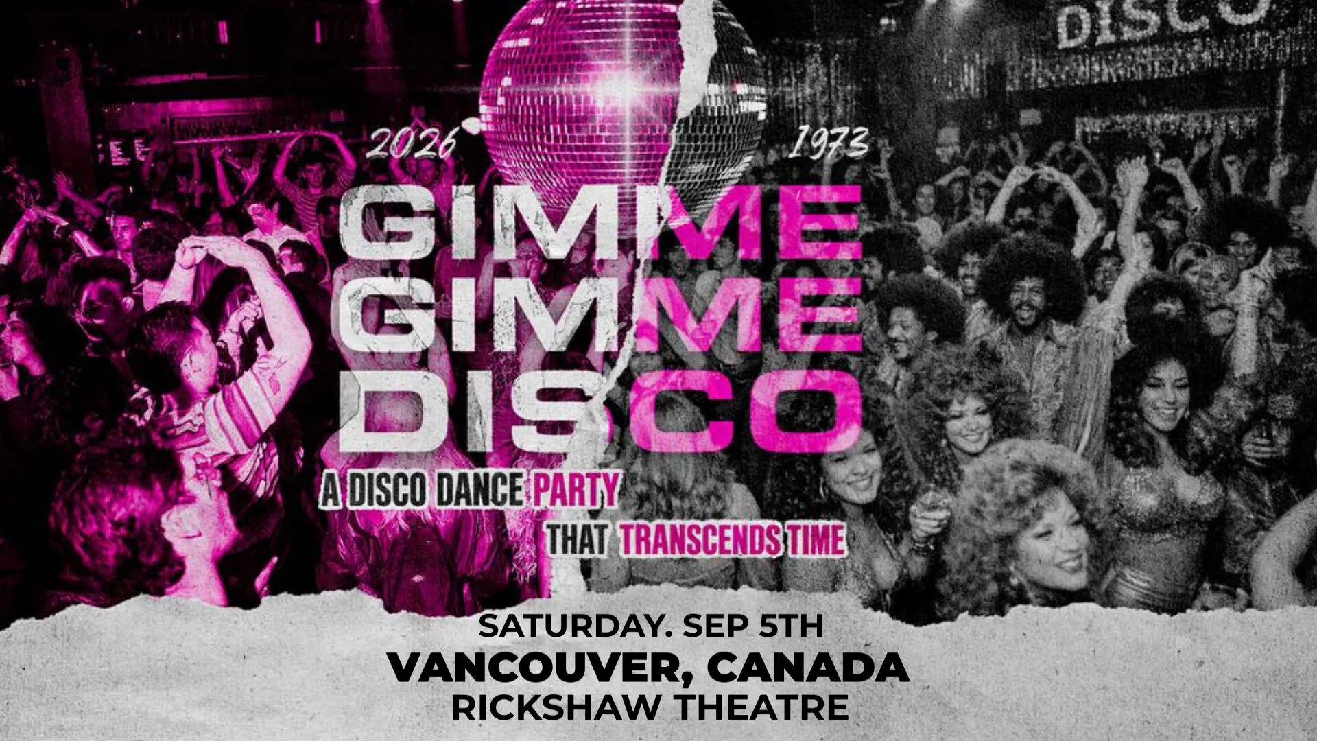Show poster for Gimme Gimme Disco at Rickshaw Theatre