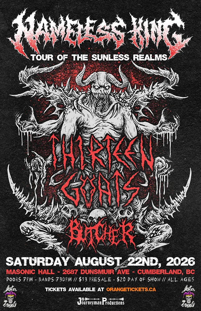 Show poster for NAMELESS KING at Masonic Hall