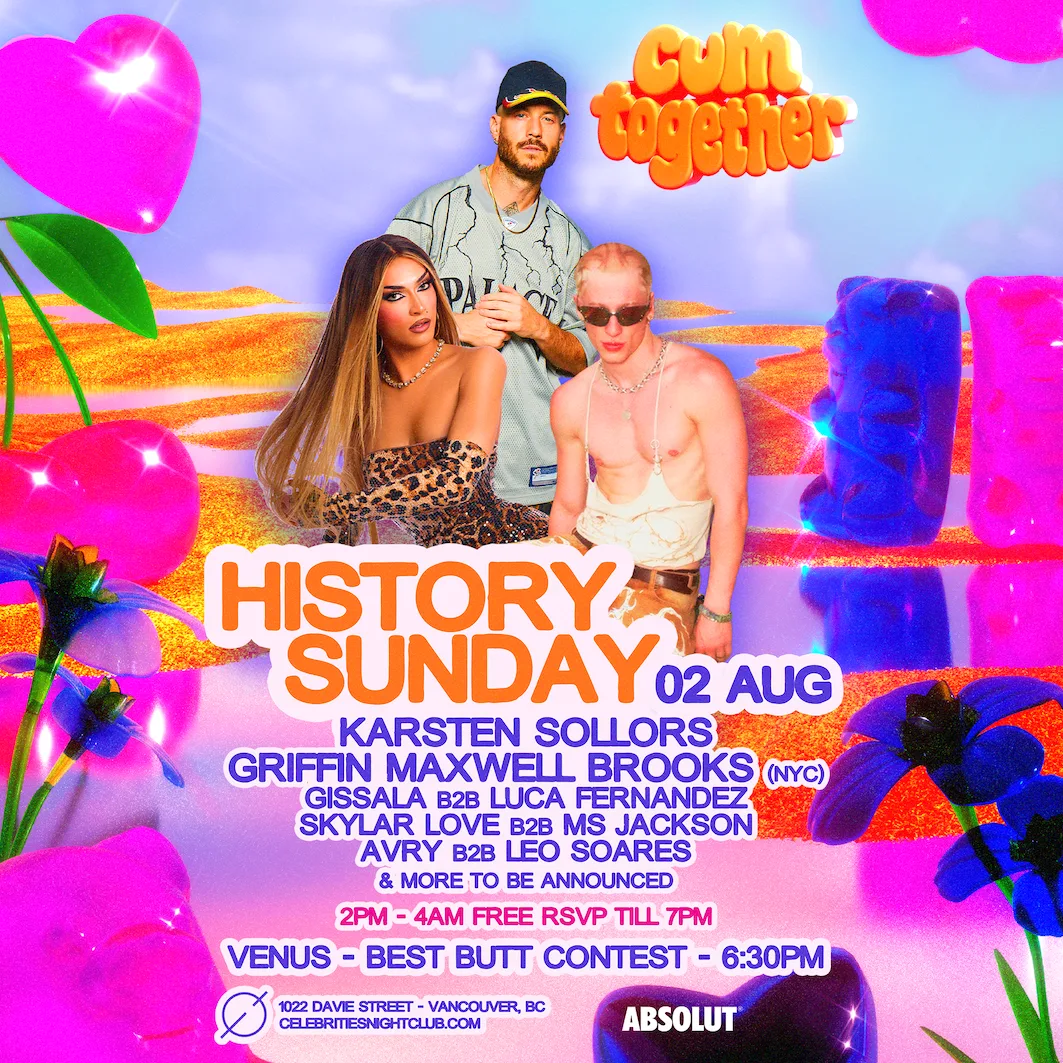 Show poster for CUM TOGETHER PRES. HISTORY SUNDAY at Celebrities Nightclub