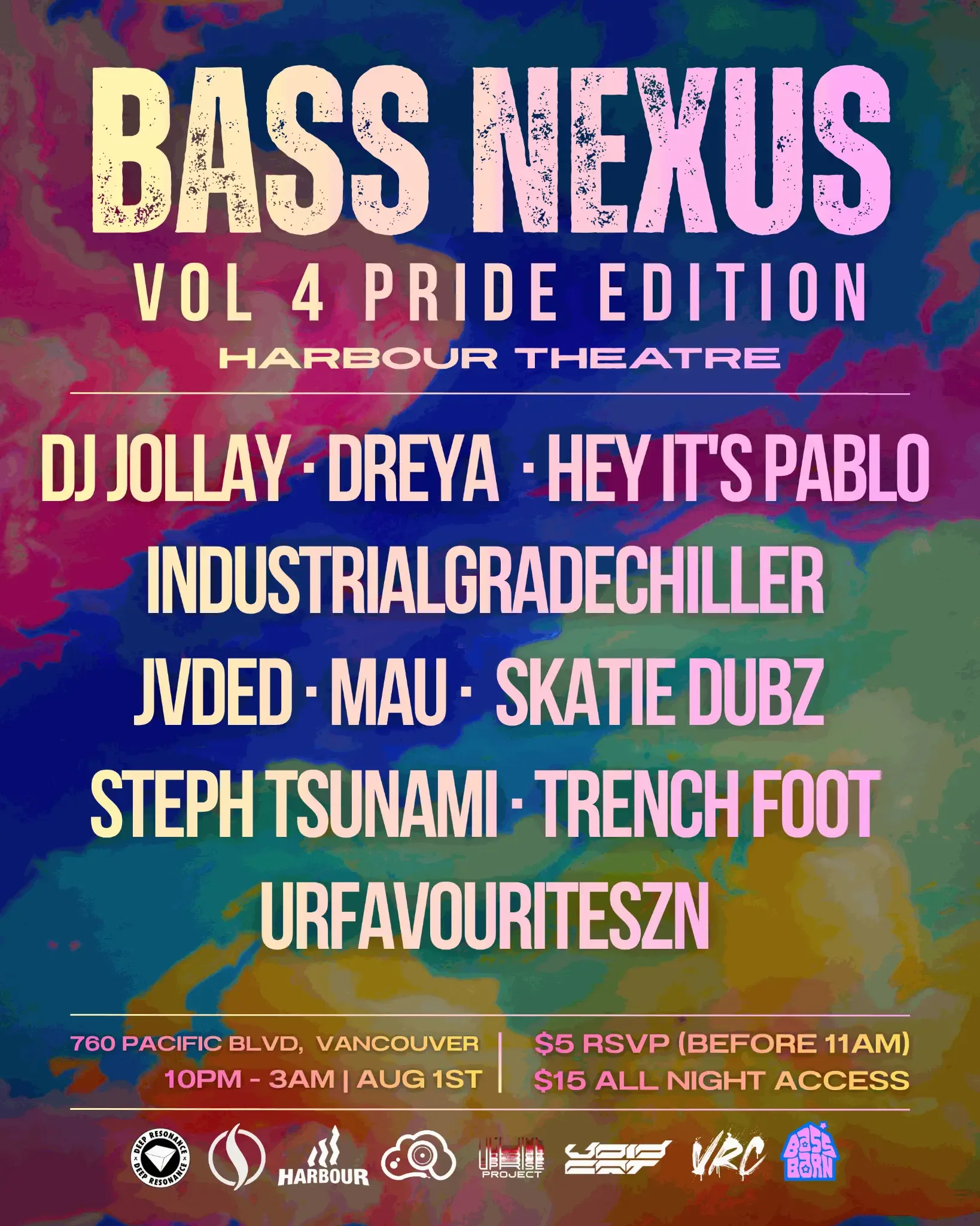 Show poster for BASS NEXUS VOL 4. PRIDE EDITION at Harbour Event Centre