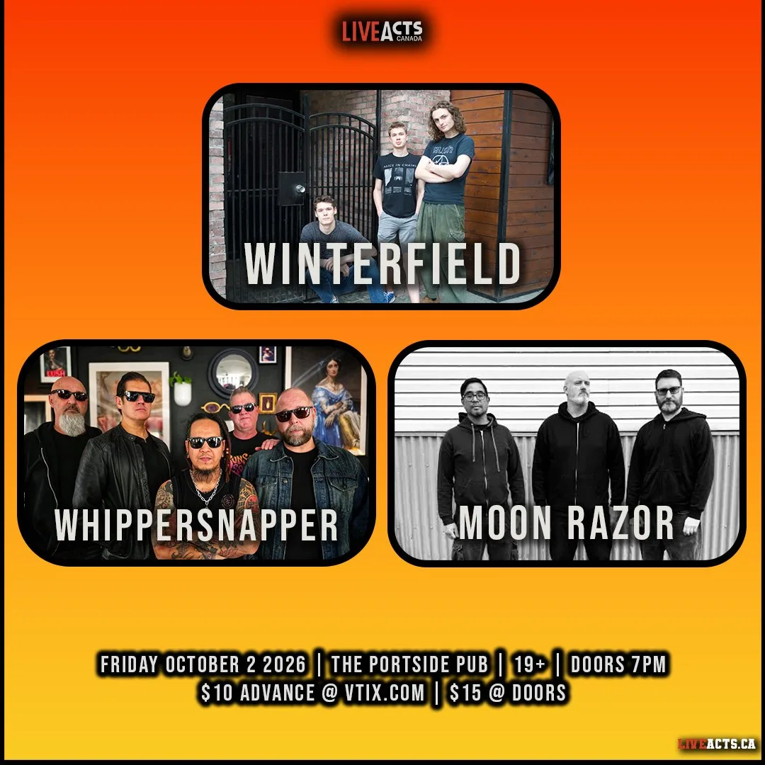 Show poster for Winterfield, Whippersnapper, Moon Razor at The Portside Pub