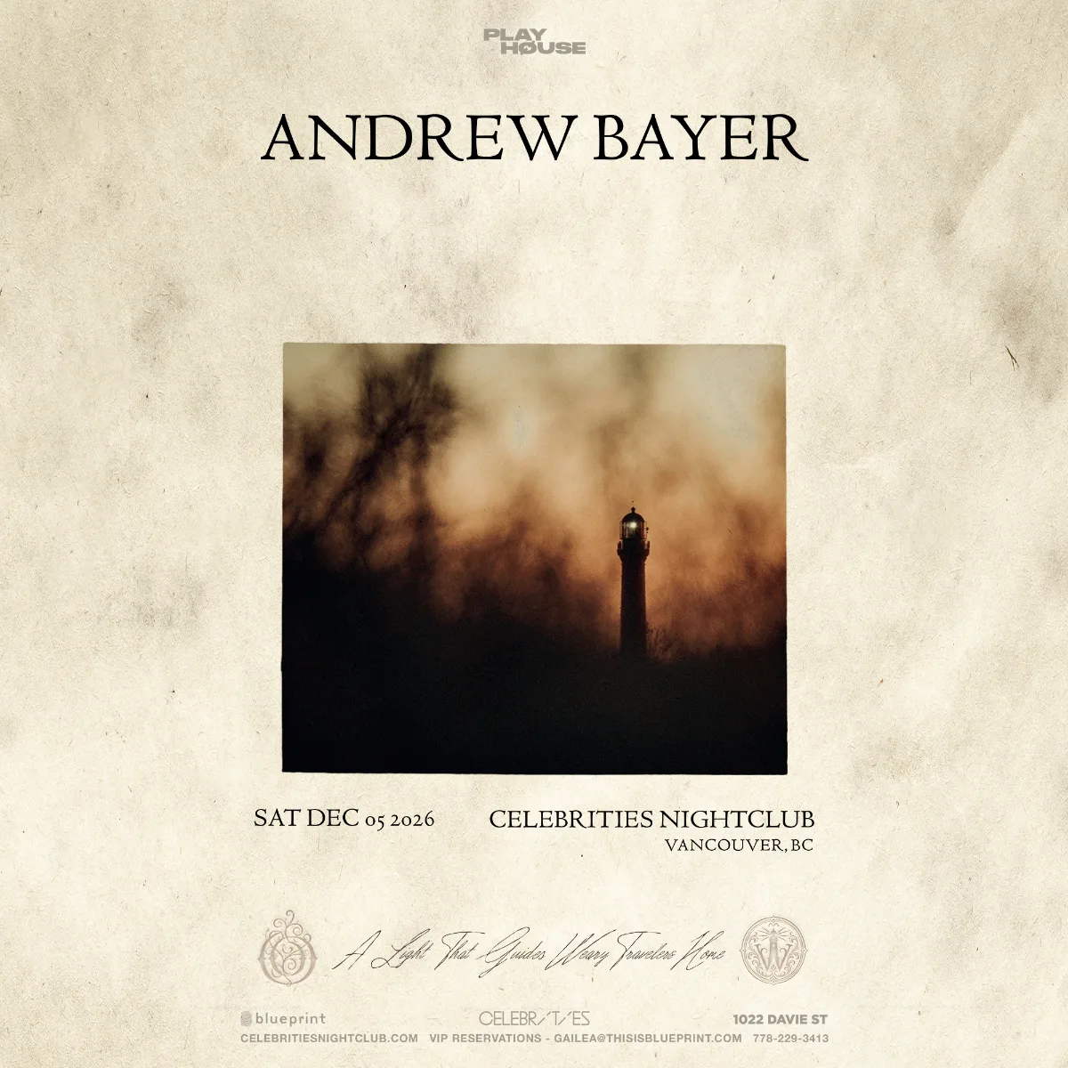Show poster for Playhouse Pres: Andrew Bayer at Celebrities Nightclub