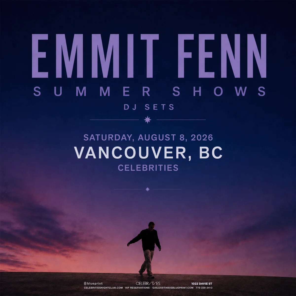 Show poster for Emmit Fenn at Celebrities Nightclub