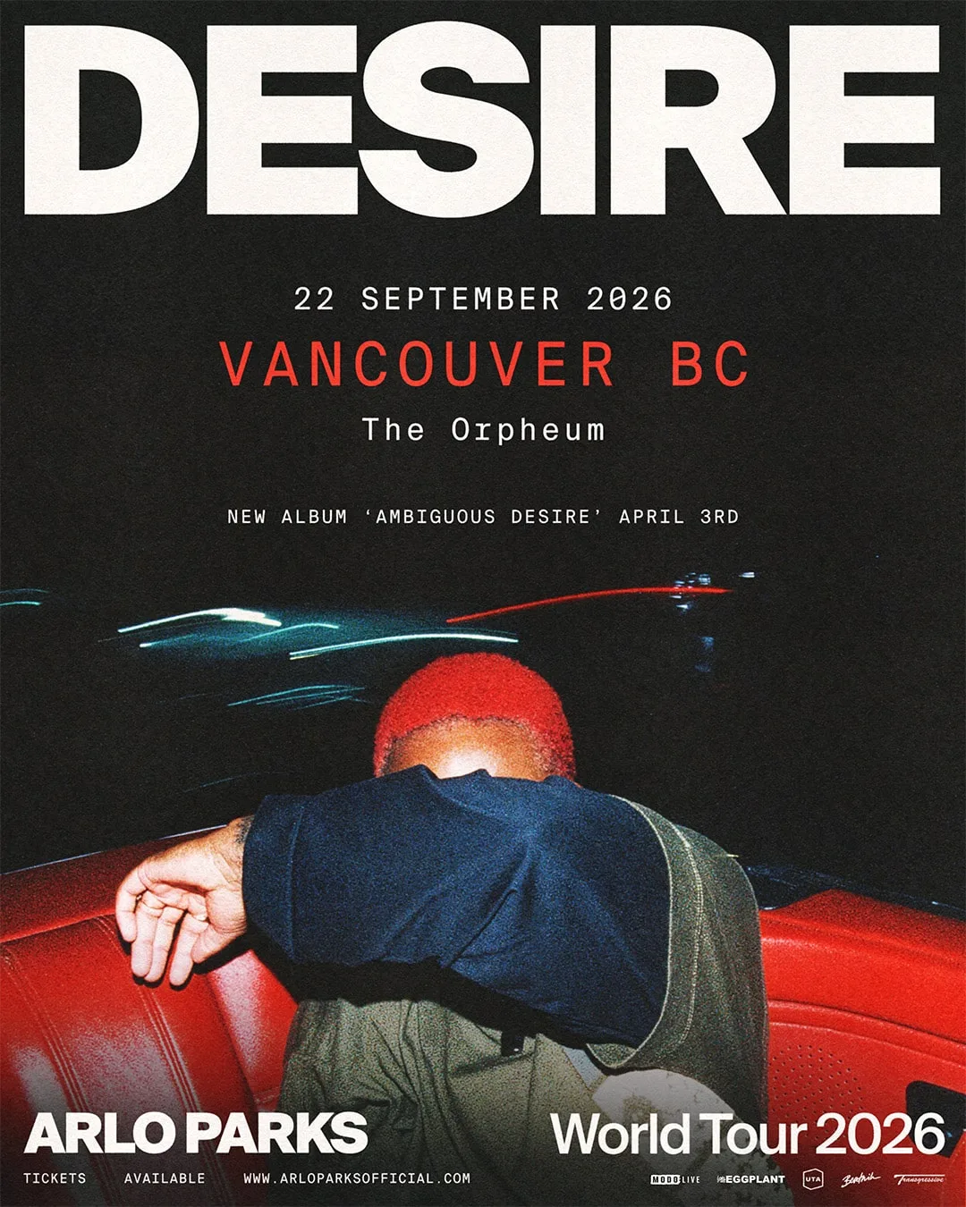 Show poster for ARLO PARKS at Orpheum Theatre