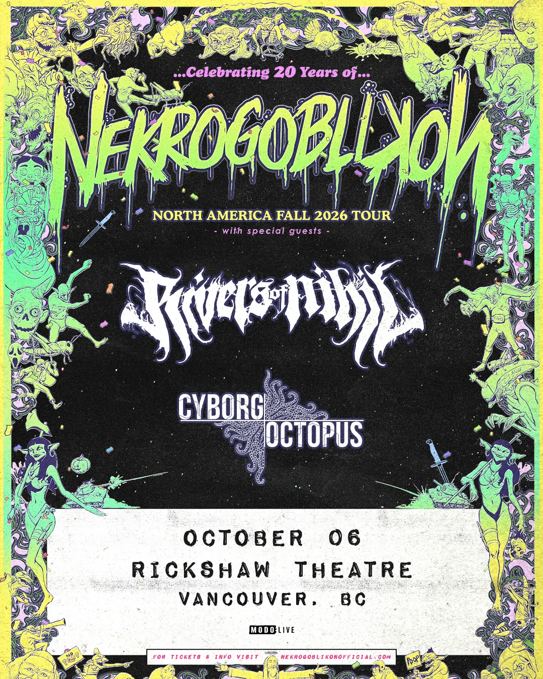 Show poster for NEKROGOBLIKON at Rickshaw Theatre