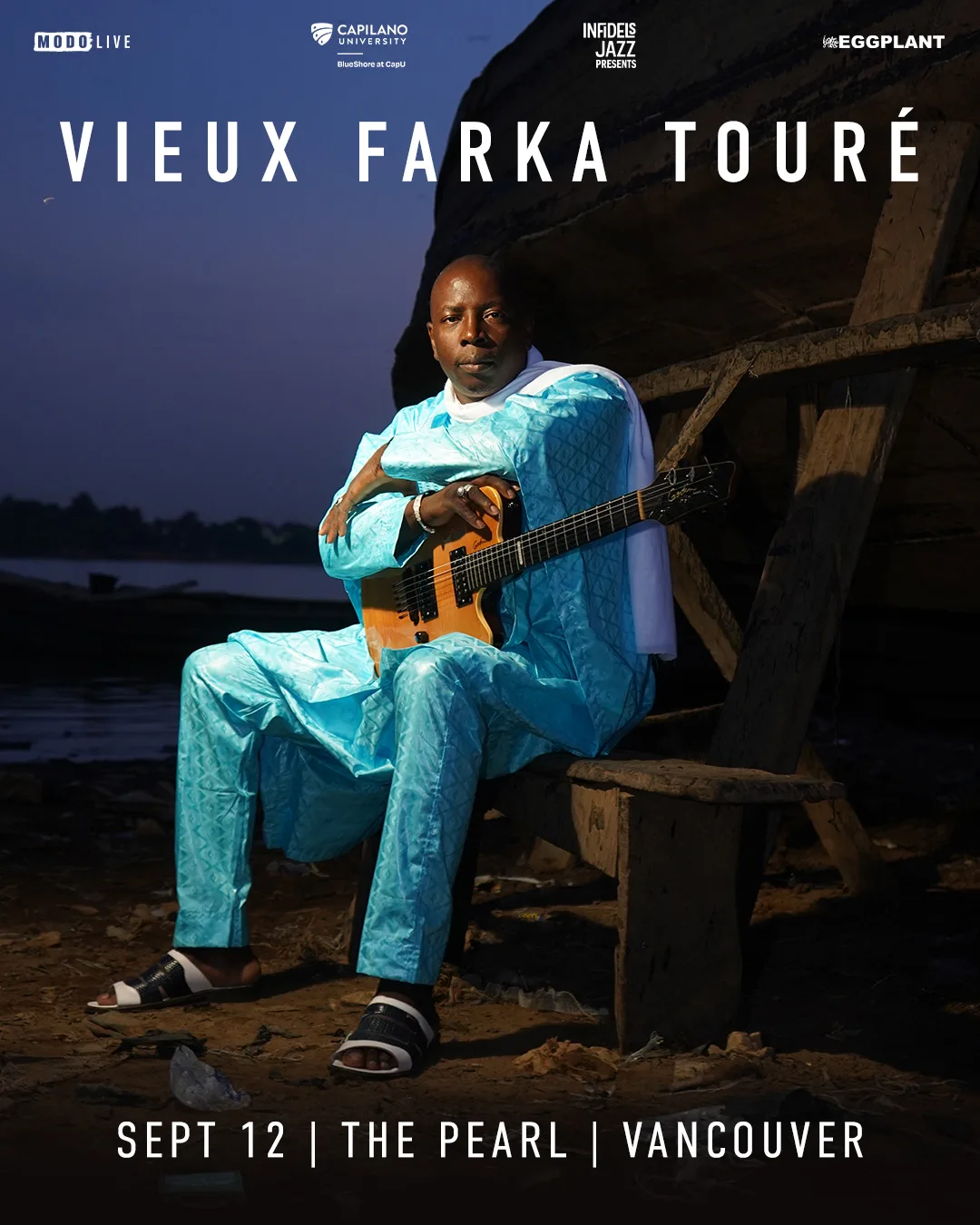 Show poster for VIEUX FARKA TOURÉ at The Pearl