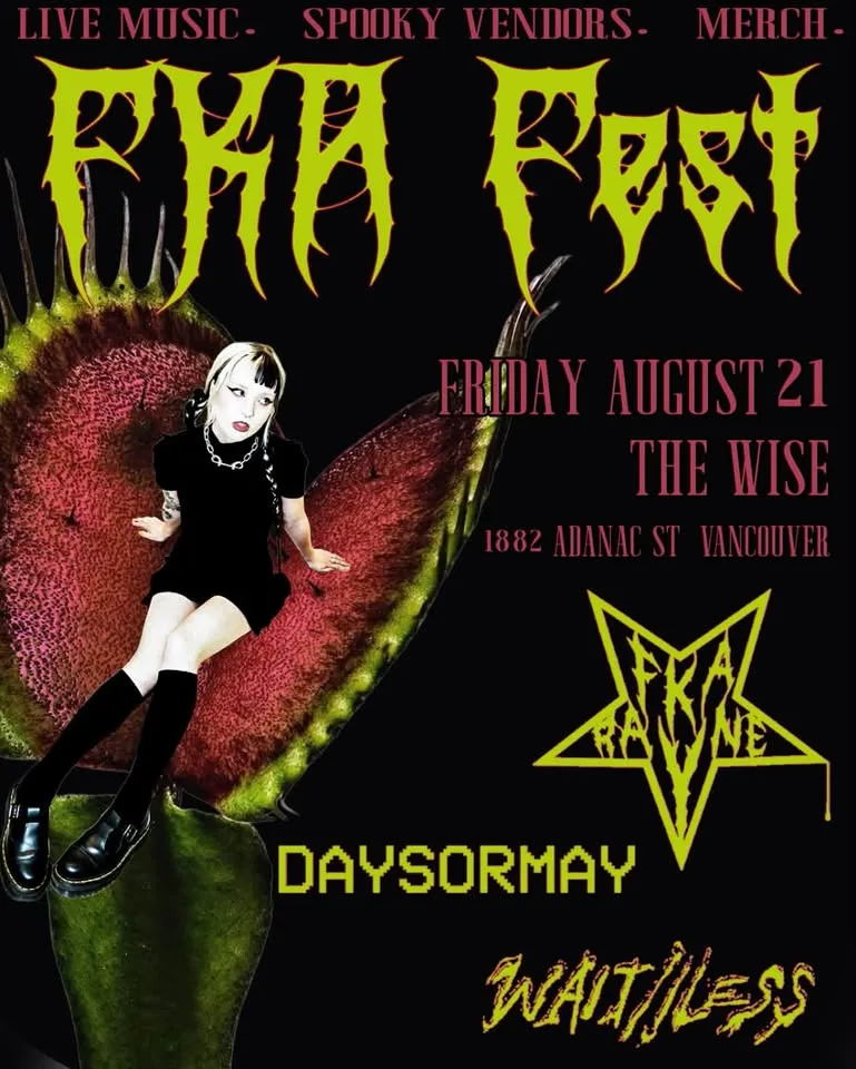 Show poster for FKA Fest at The Wise Hall, by FKA Rayne