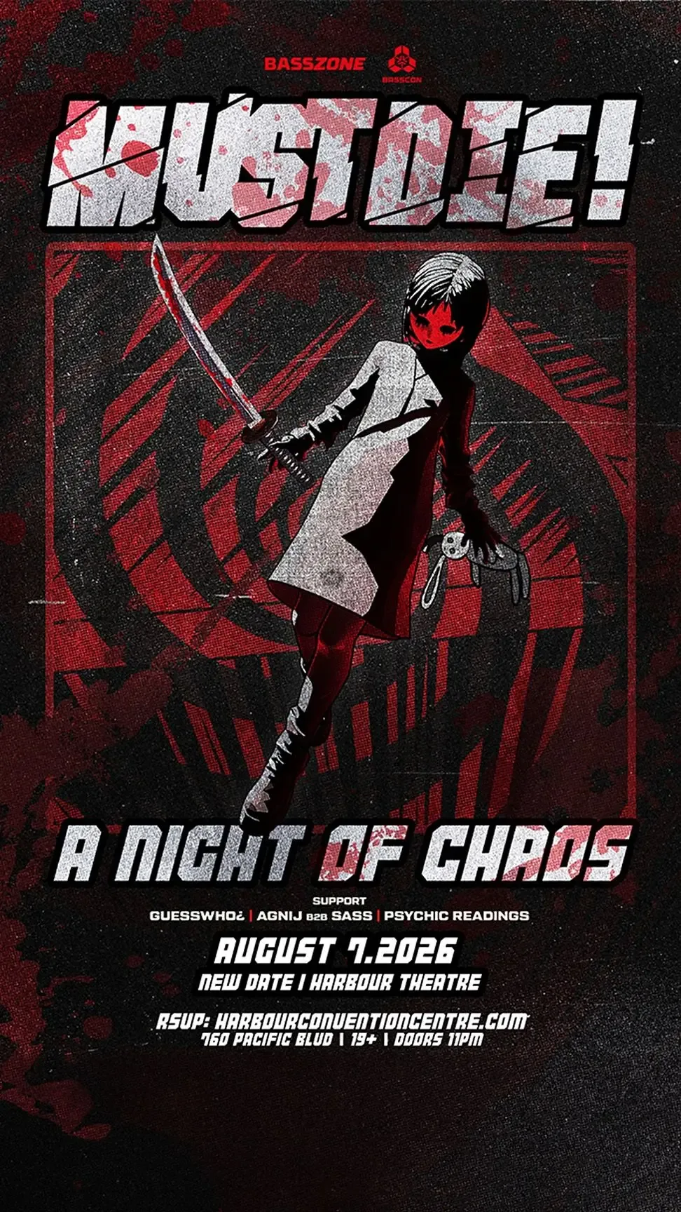 Show poster for MUST DIE! at Harbour Event Centre