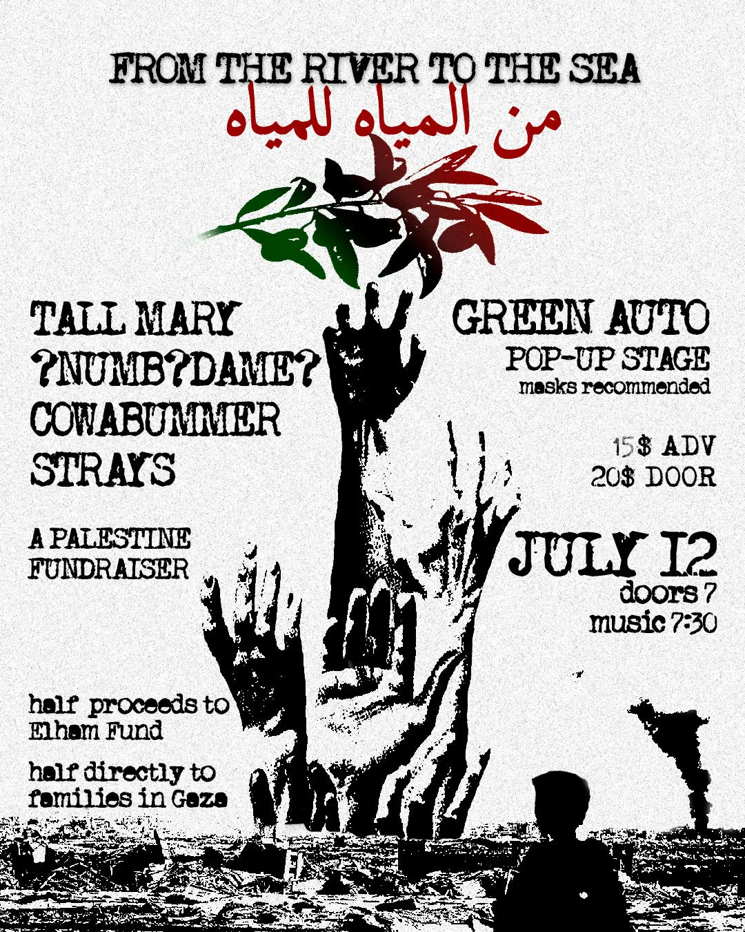 Show poster for Tall Mary, ?NUMB?DAME?, Cowabummer, Strays at Green Auto