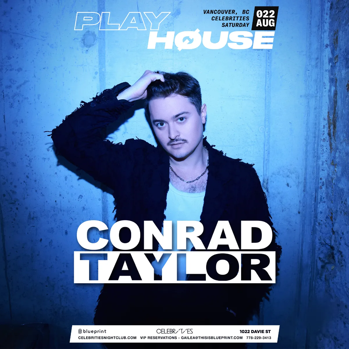 Show poster for Playhouse Pres: Conrad Taylor at Celebrities Nightclub