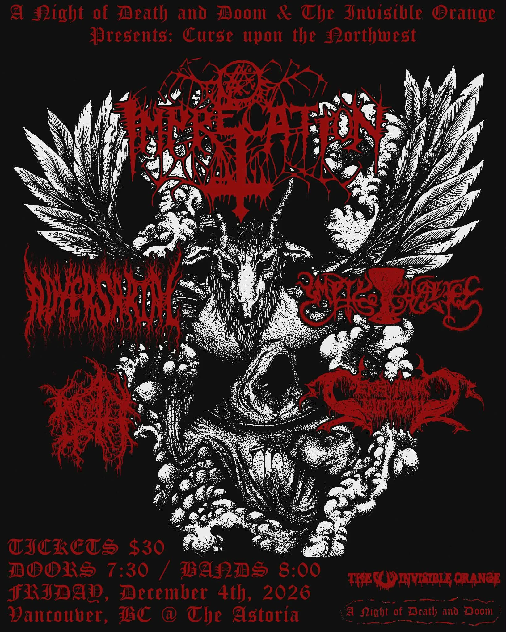 Show poster for IMPRECATION at Astoria Pub